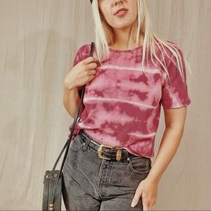 Vintage | Sun Bleach Tie-Dye Fuchsia Knit Tee